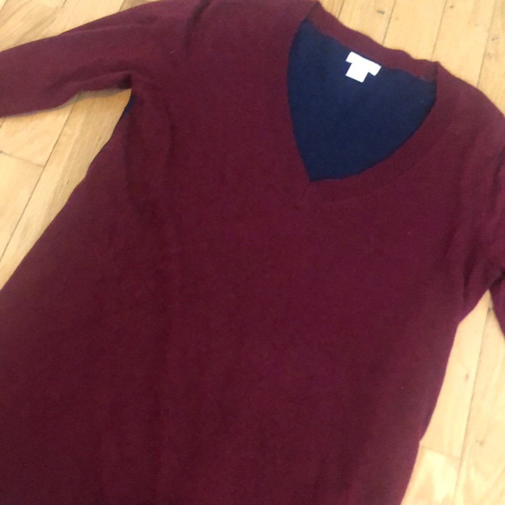 J Crew color block v-neck sweater